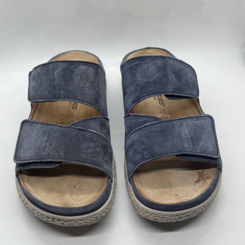 Hartjes Groove Natural sandals Slides in blue suede. Size EU 37 US 7 - Picture 3 of 10